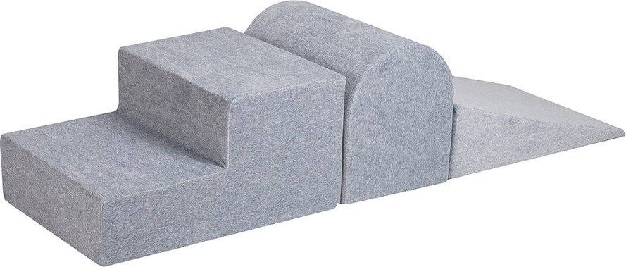 Světle šedé sametové pěnové hřiště 45x143x30 cm Montessori – Meowbaby MeowBaby