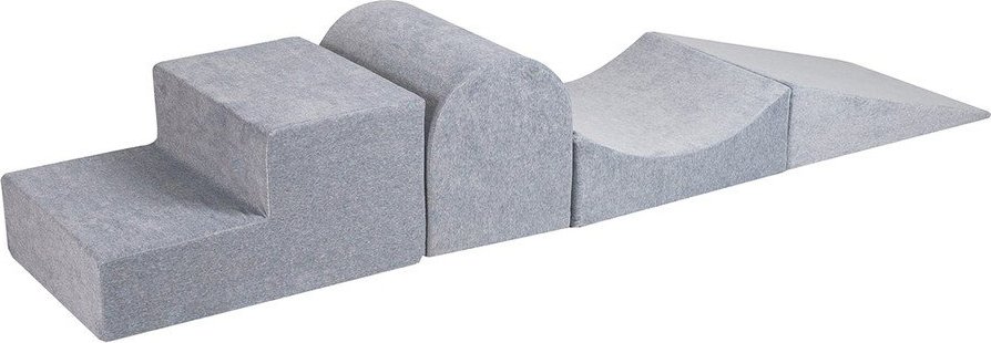 Světle šedé sametové pěnové hřiště 45x193x30 cm Montessori – Meowbaby MeowBaby