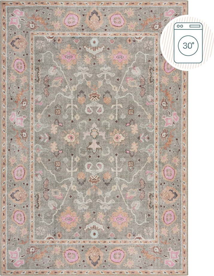 Světle zelený pratelný koberec 152x230 cm Una Floral – Flair Rugs Flair Rugs