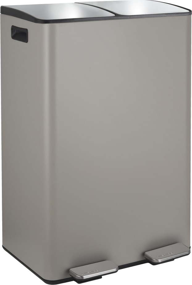 Taupe ocelový odpadkový koš 2x30 l na tříděný odpad/nášlapný Aliya – Spirella SPIRELLA