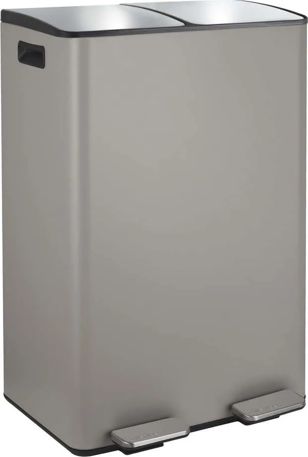 Taupe ocelový odpadkový koš 2x30 l na tříděný odpad/nášlapný Aliya – Spirella