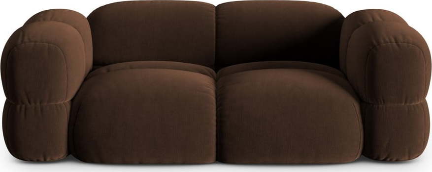 Tmavě hnědá sametová pohovka 210 cm Loretto – Cosmopolitan Design Cosmopolitan design