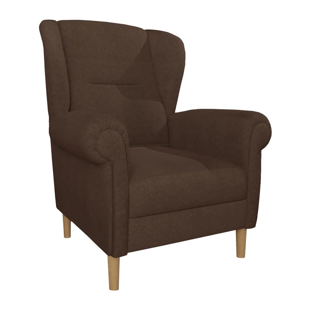 Tmavě hnědé křeslo ušák Swan – Ropez Ropez