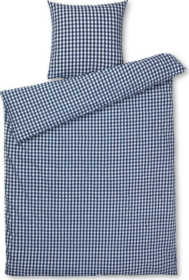 Tmavě modré krepové povlečení na jednolůžko/prodloužené 150x210 cm Bæk&Bølge – JUNA Juna