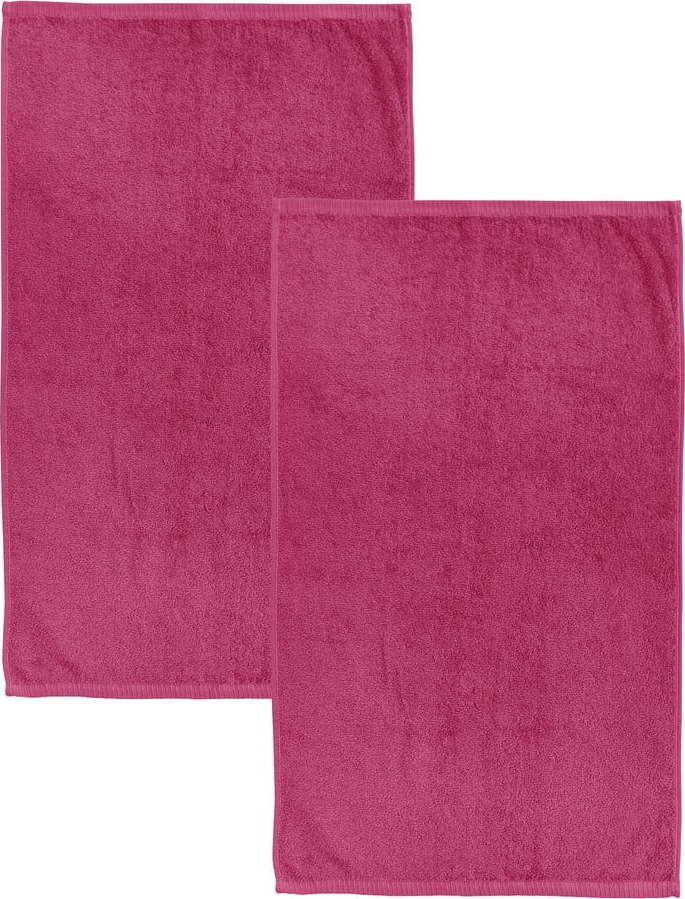 Tmavě růžové rychleschnoucí/froté bavlněné osušky v sadě 2 ks 90x140 cm Quick Dry – Catherine Lansfield Catherine Lansfield
