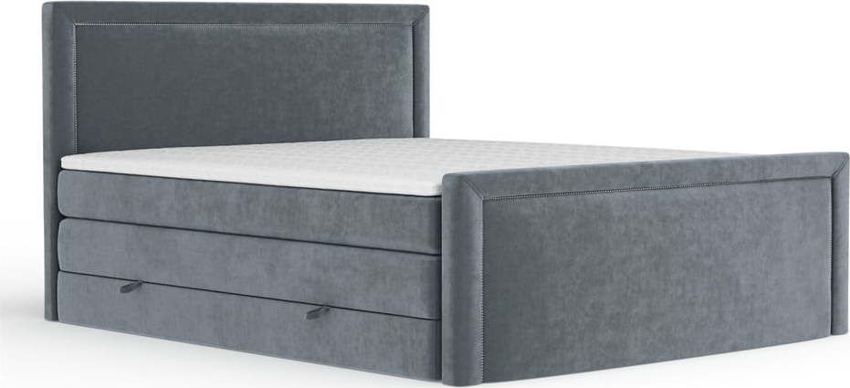 Tmavě šedá boxspring postel s úložným prostorem 180x200 cm Lavenda – Maison de Rêve Maison de Reve