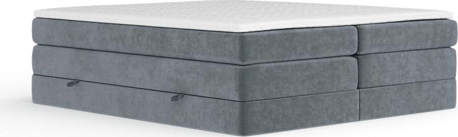 Tmavě šedá boxspring postel s úložným prostorem/bez čela 140x200 cm Juniper – Maison de Rêve Maison de Reve