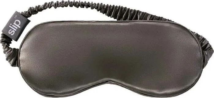 Tmavě šedá hedvábná maska na spaní Charcoal – slip
