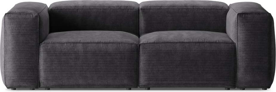 Tmavě šedá manšestrová pohovka 224 cm Bergano – Cosmopolitan Design Cosmopolitan design