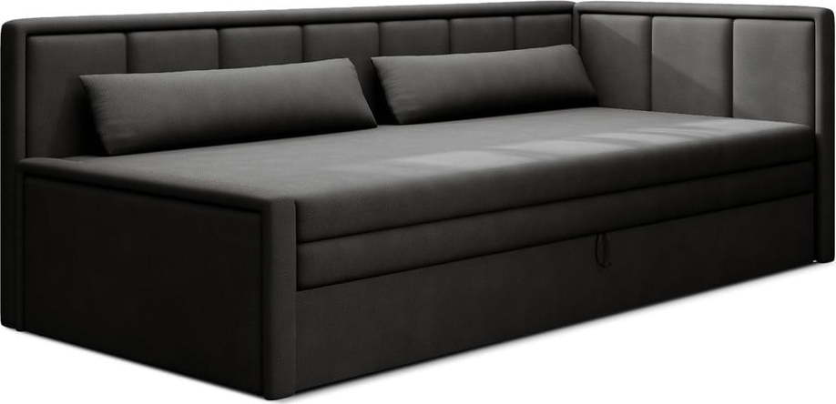 Tmavě šedá žinylková rozkládací/s úložným prostorem pohovka 214 cm Fulgeo – ELTAP ELTAP