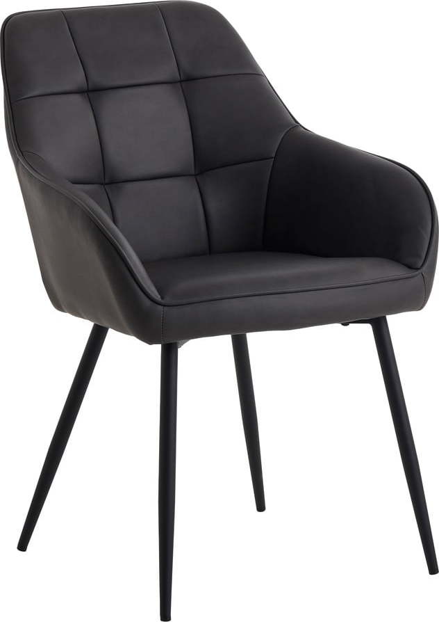 Tmavě šedá čalouněná jídelní křesla v sadě 2 ks s područkami Nolan Square – Unique Furniture Unique Furniture