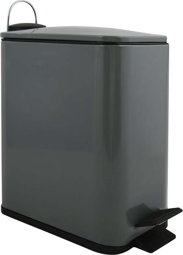 Tmavě šedý nášlapný ocelový odpadkový koš 5 l Erik – Spirella SPIRELLA