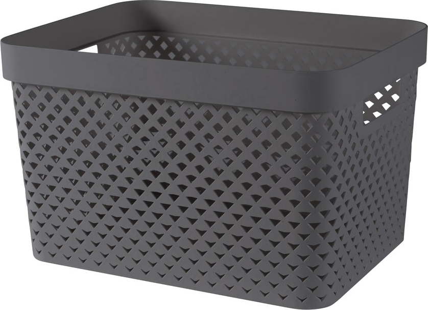 Tmavě šedý plastový úložný box 35