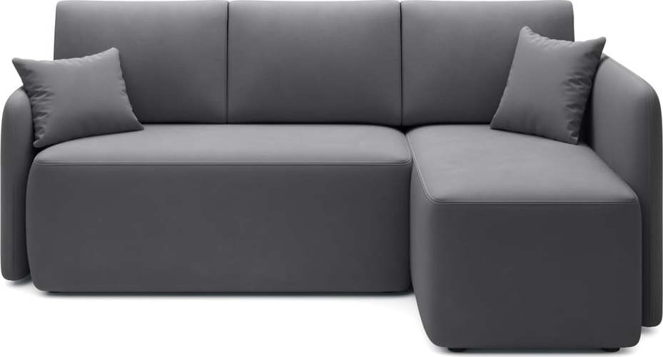 Tmavě zelená sametová rozkládací/s úložným prostorem rohová pohovka (pravý roh/s lenoškou) Hadson – ELTAP ELTAP