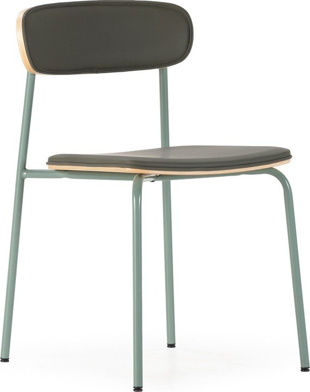 Tmavě zelené čalouněné stohovatelné jídelní židle v sadě 2 ks Saula – Marckeric Marckeric