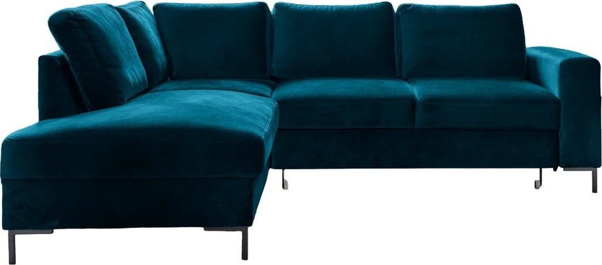 Tyrkysová sametová rozkládací rohová pohovka (levý roh) Lofty Lilly – Miuform Miuform