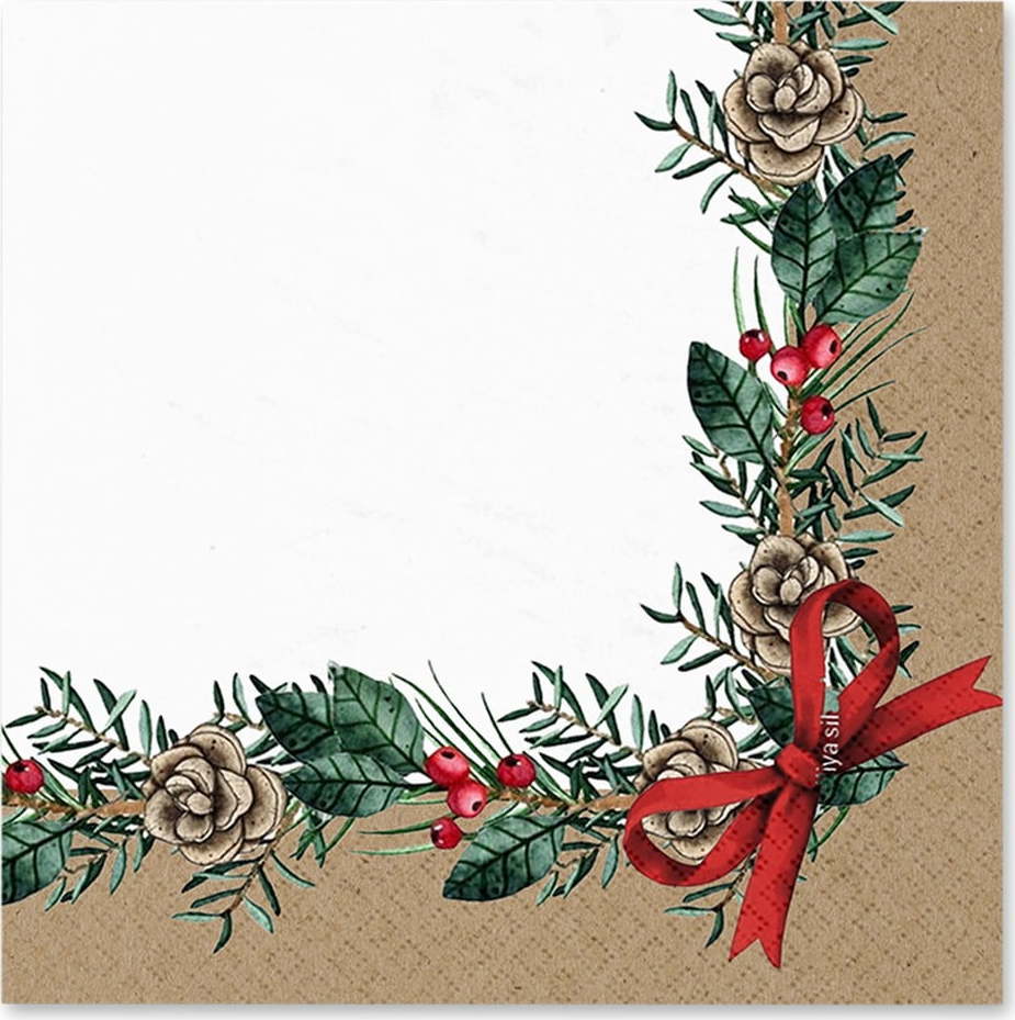 Ubrousky v sadě 20 ks 33x33 cm Christmas Bow – Homéa Homea