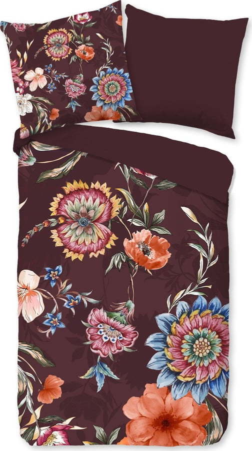 Vínové bavlněné povlečení na jednolůžko/prodloužené 140x220 cm Madelief – Good Morning GOOD MORNING