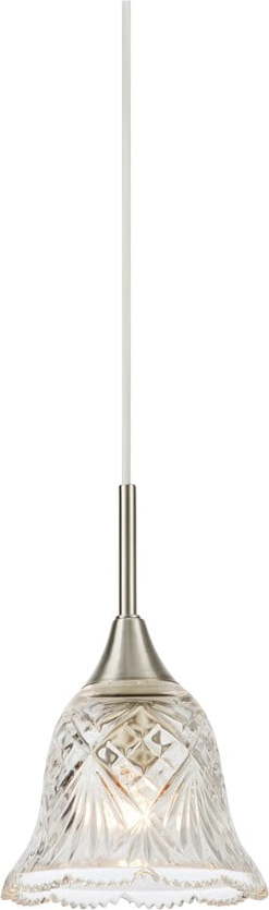 Závěsné svítidlo ve stříbrné barvě se skleněným stínidlem ø 13