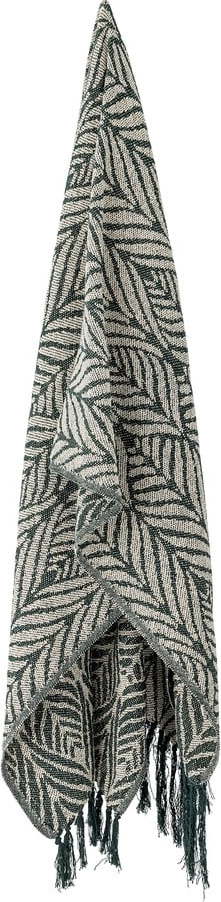 Zelená/béžová deka z recyklované bavlny 130x160 cm Ugento – Bloomingville Bloomingville