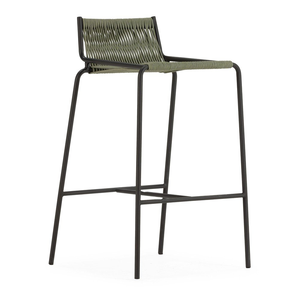 Zelená kovová barová židle (výška sedáku 65 cm) Emily – Marckeric Marckeric