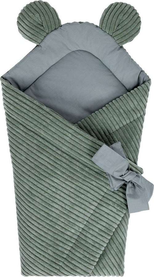 Zelená manšestrová dětská zavinovačka 35x65 cm – Meowbaby MeowBaby
