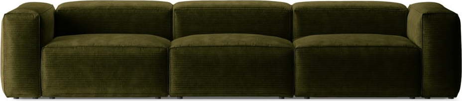 Zelená manšestrová pohovka 364 cm Bergano – Cosmopolitan Design Cosmopolitan design