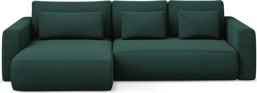 Zelená rozkládací/s úložným prostorem rohová pohovka (levý roh/s lenoškou) Kapua – Makamii Makamii