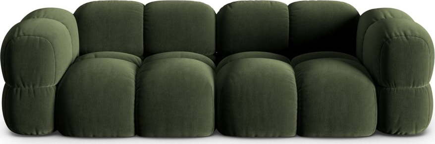 Zelená sametová pohovka 250 cm Loretto – Cosmopolitan Design Cosmopolitan design