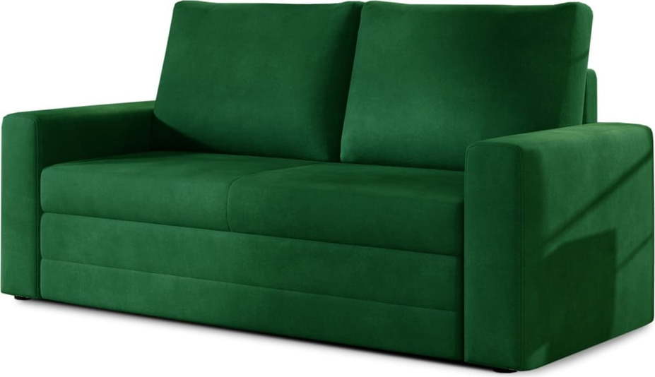 Zelená sametová rozkládací/s úložným prostorem pohovka 151 cm Wave – ELTAP ELTAP