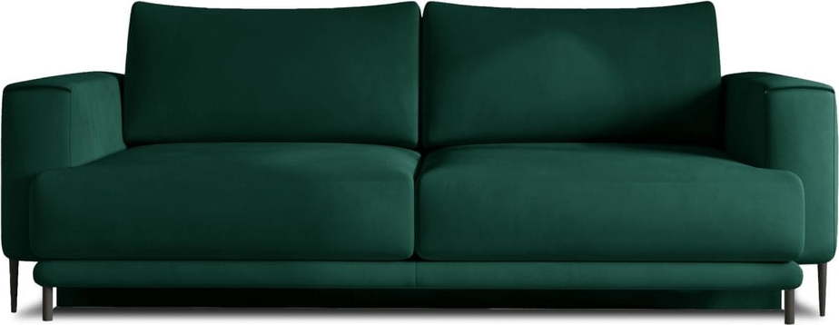 Zelená sametová rozkládací/s úložným prostorem pohovka 260 cm Dalia – ELTAP ELTAP