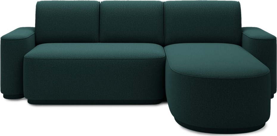 Zelená žinylková rozkládací/s úložným prostorem rohová pohovka (pravý roh/s lenoškou) Aurumm – ELTAP ELTAP