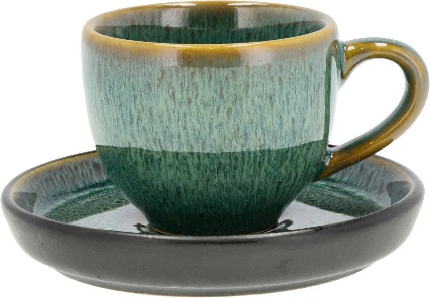Zelený keramický šálek na espresso 70 ml Gastro Green/Black – Bitz