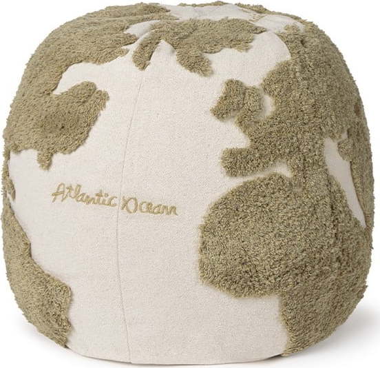 Zelený/krémový dětský sedací vak World Map – Lorena Canals Lorena Canals