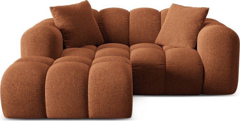 Žinylková rohová pohovka v terakotové barvě (levý roh/s lenoškou) Treno – Cosmopolitan Design Cosmopolitan design