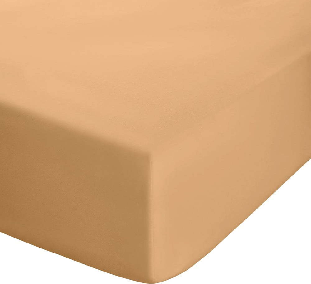 Žluté/oranžové napínací perkálové prostěradlo 150x200 cm Easy Iron Percale – Catherine Lansfield Catherine Lansfield