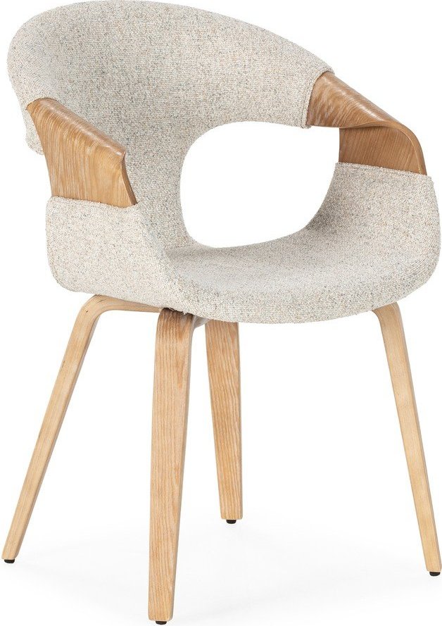 Béžová čalouněná jídelní křesla v sadě 2 ks s područkami Elif – MOME Mome