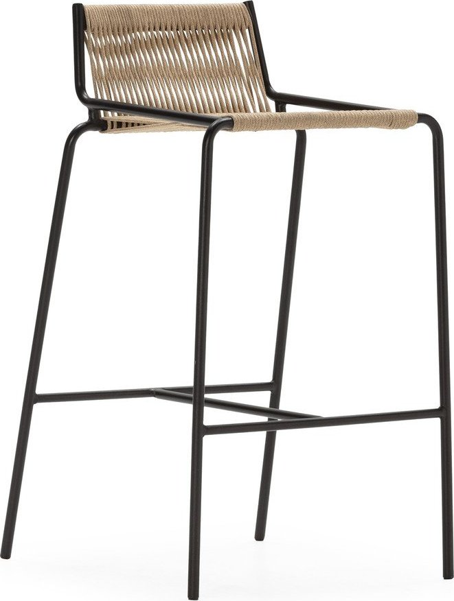 Béžová kovová barová židle (výška sedáku 65 cm) Emily – Marckeric Marckeric