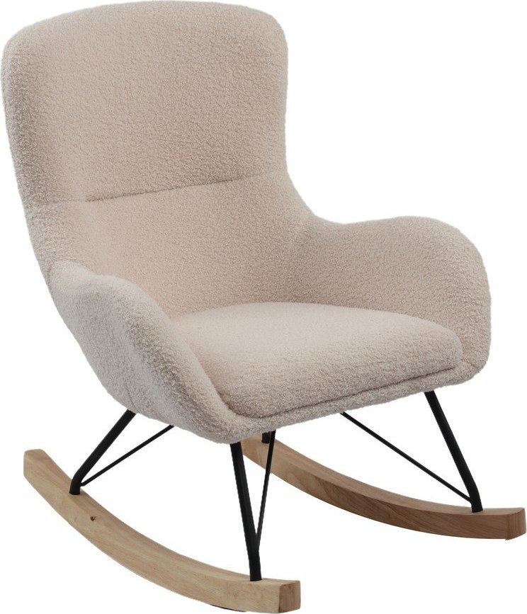 Béžové houpací dětské křesílko z textilie bouclé Rocky – Vipack Vipack