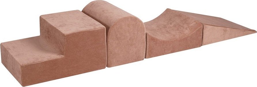 Béžové sametové pěnové hřiště 45x193x30 cm Montessori – Meowbaby MeowBaby