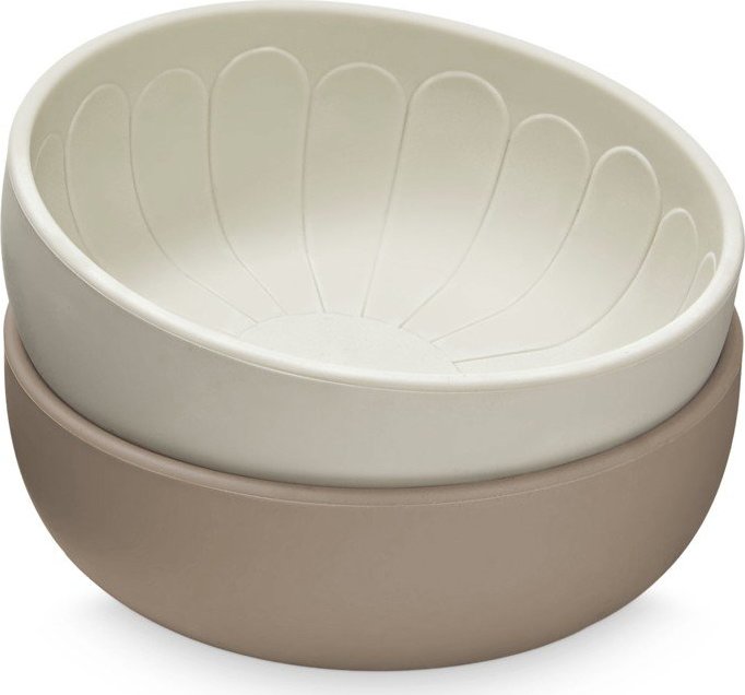 Béžové silikonové dětské misky v sadě 2 ks ø 13