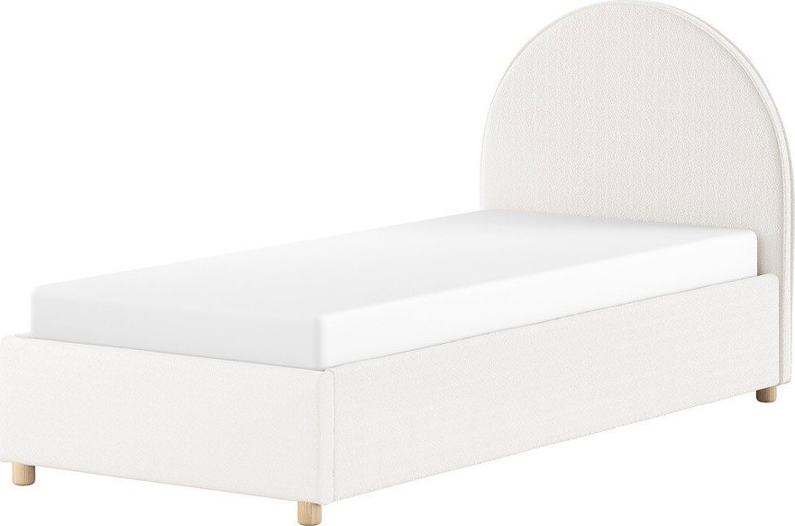 Bílá čalouněná jednolůžková postel s úložným prostorem s roštem 90x200 cm Moon – Vipack Vipack