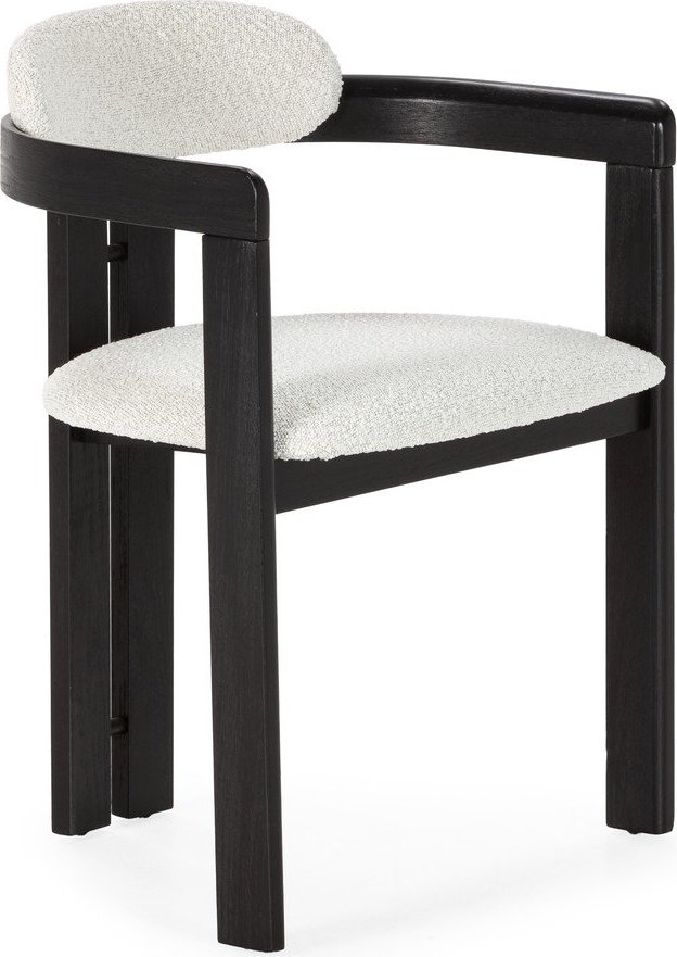 Bílá/černá čalouněná jídelní křesla v sadě 2 ks s područkami Eiden – MOME Mome