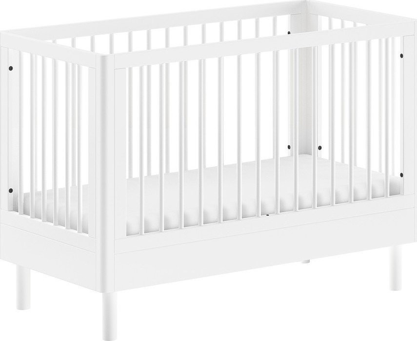 Bílá postýlka z bukového dřeva s nastavitelnou výškou 60x120 cm Forrest – Vipack Vipack