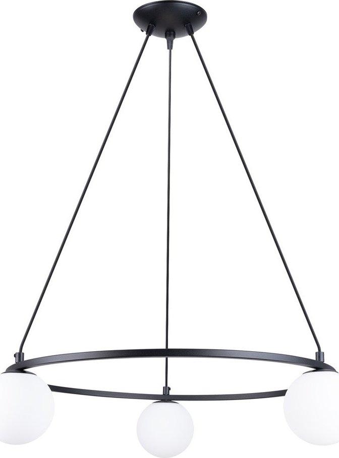 Bílé/černé závěsné svítidlo se skleněným stínidlem Umerta – Sollux Sollux