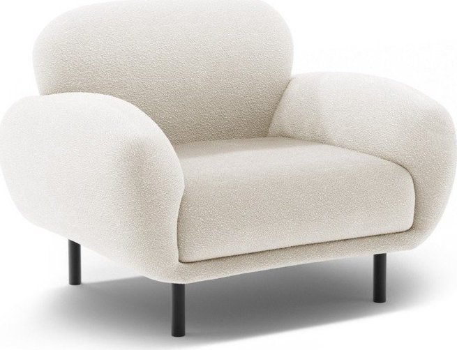 Bílé křeslo z textilie bouclé Poppy – Micadoni Micadoni