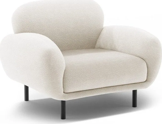 Křeslo z textilie bouclé Poppy – Micadoni