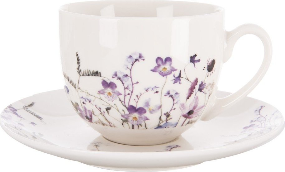 Bílý/fialový porcelánový šálek 280 ml Louka – Orion Orion