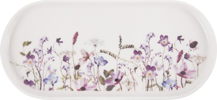 Bílý/fialový servírovací porcelánový talíř Louka – Orion Orion