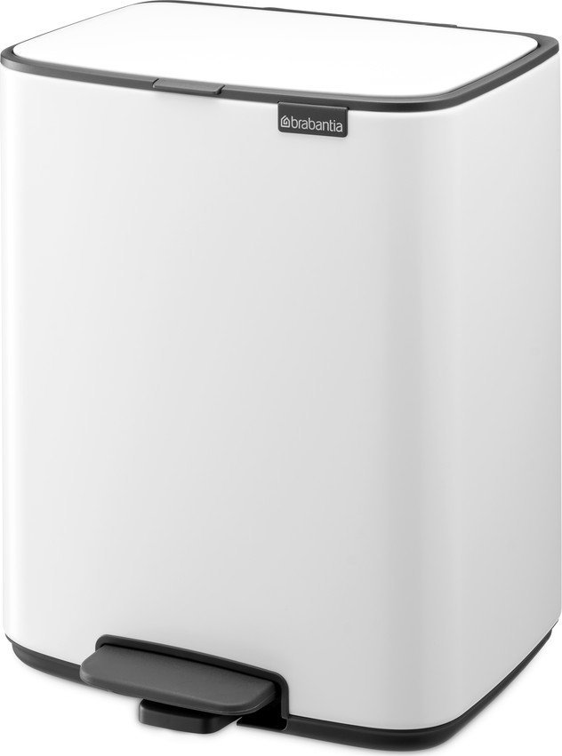 Bílý nášlapný ocelový odpadkový koš 12 l Bo – Brabantia Brabantia